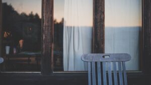 tiny home window and chair